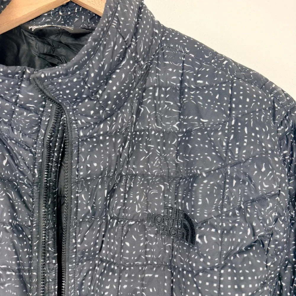 The‎ North Face Thermoball Eco Jacket Mens M Navy White Pattern Full Zip Pockets